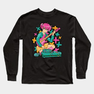 Cute Anime Girl with Guitar Long Sleeve T-Shirt